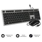 Subblim Ergo Combo USB Keyboard and Mouse - Design ergonómico e teclas côncavas - Teclas silenciosas - Prata - Subblim 234247