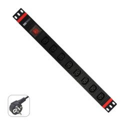 WP RACK REGUA TOMADAS 19" 8X IEC C13 PDU C/ INTERRUPTOR - WP Rack WPN-PDU-G05-08