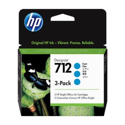 HP Conjunto de 3 tinteiros ciano 712 DesignJet de 29 ml - 3ED77A