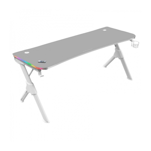 Mars Gaming MGDXLRGB Gaming Table - Iluminação 3D ARGB - Espaço para 3 monitores - Estrutura em aço e fibra de carbono - Ergonomia superior - Montagem rápida - Branco - Mars Gaming MGDXLRGBW