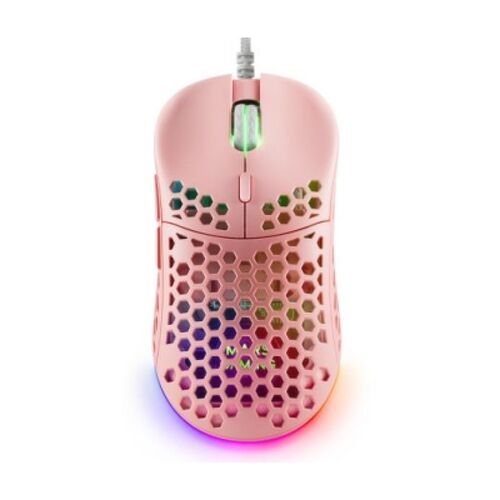 Mars Gaming MM55 USB Gaming Mouse 12800dpi - Estrutura em painel perfurado - 5 botões - Iluminação RGB Chroma - Uso com a mão direita - Cabo de 1,70 m - Mars Gaming MM55P