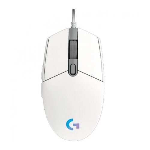 Logitech G203 Lightsync USB Mouse 8000dpi - 5 botões programáveis - Iluminação RGB Lightsync - Uso com a mão direita - Cabo de 2,10 m - Branco - Logitech 910-005797