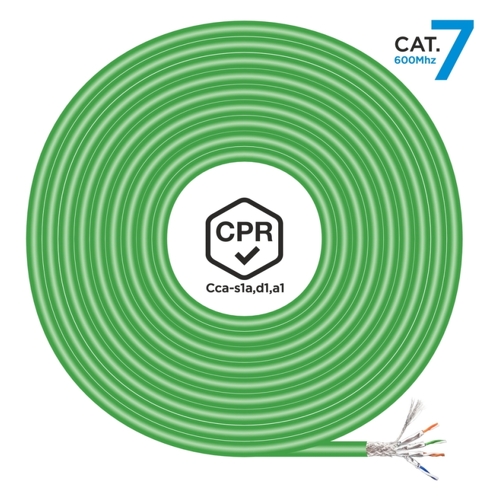 Aisens Cable de Red RJ45 LSZH CPR Cca CAT.7 600 MHZ S/FTP AWG23 - 500M - Color Verde - Aisens A146-0668