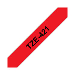 Fita Laminada 09mmx8mts Fundo Vermelho / Texto Preto - Brother BROTZ421