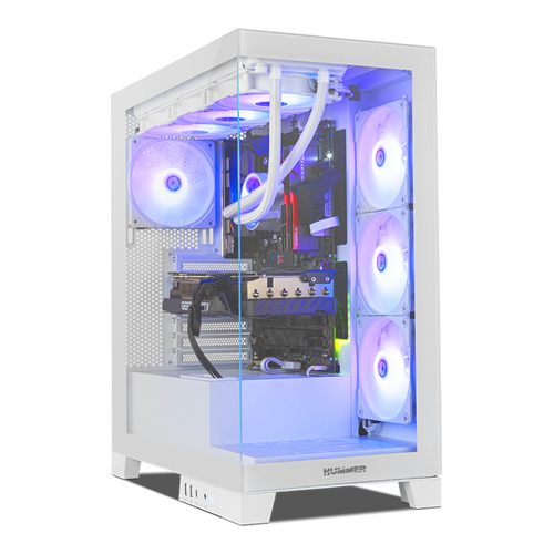 Caixa Nox Hummer Glock Frameless Glass Mid Tower White - Nox NXHUMMERGLOCKWH