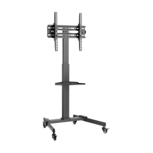 Suporte de chassis Cromad com rolamentos para TV 32"-55" - Rolamentos de bloqueio - Regulável em altura - Mesa multifunções - Peso máximo 35Kg - VESA 400X400mm - Cromad 157050