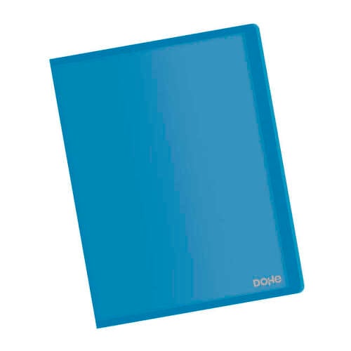 Pasta Dohe com 10 bolsas A4 - Capa flexível de polipropileno - Bolsas transparentes soldadas - Azul - Dohe DO91066