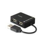 Hub Extensor de Viagem USB 2.0 da Conceptronic para 4 Portas USB 2.0 - 480Mbps - Preto - Conceptronic C4PUSB2