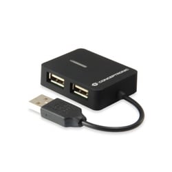 Hub Extensor de Viagem USB 2.0 da Conceptronic para 4 Portas USB 2.0 - 480Mbps - Preto - Conceptronic C4PUSB2