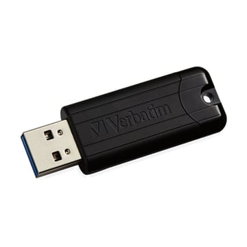PEN VERBATIM 128GB USB 3.2 PINSTRIPE BLACK - Verbatim 49319