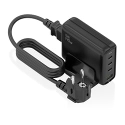 Carregador Aisens GAN 140W - 3xUSB-C PD3.0, QC4.0, QC5.0 - 1xUSB-A QC3.0 - Cabo de 1,4 metro - Preto - Aisens ASCH-140W4P056-BK