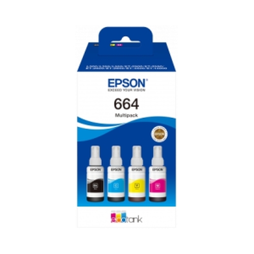 Epson 664 Pacote de 4 Garrafas de Tinta Original C13T664640 - Epson C13T664640