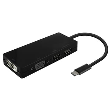 Conversor USB-C para DP/DVI/HDMI/VGA da Aisens - USB-C/M-DP/H-DVI/H-DVI/H-HDMI/H-VGA/H - 15 cm - Preto - Aisens A109-0679