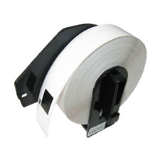 Etiquetas pré-cortadas compatíveis com DK-11203. Etiquetas pré-cortadas para pastas (papel térmico). Etiquetas brancas de 17 x 87 mm - DK-11203C (Compatível)