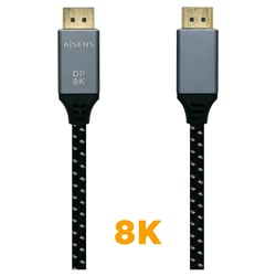 Aisens Cable Displayport V1.4 8K@60hz - DP/M-DP/M - 1,0m - Cor cinza - Aisens A149-0435