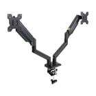 Suporte de mesa Tooq com braços articulados para 2 monitores 13"-34" - Giratório e inclinado - Pistão a gás - Peso máximo 10kg x braço - VESA 100x100mm - Tooq 306608