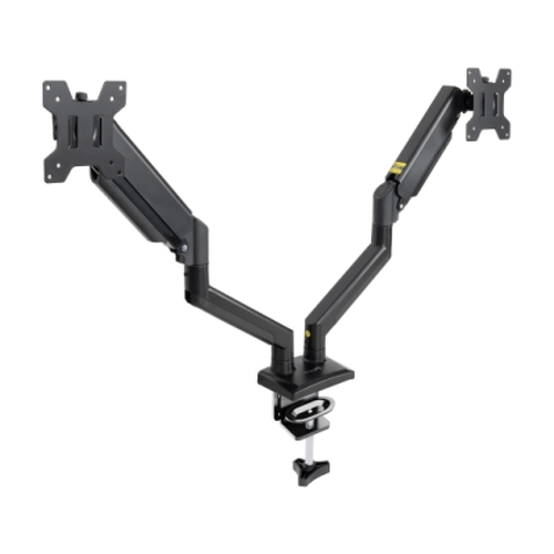 Suporte de mesa Tooq com braços articulados para 2 monitores 13"-34" - Giratório e inclinado - Pistão a gás - Peso máximo 10kg x braço - VESA 100x100mm - Tooq 306608