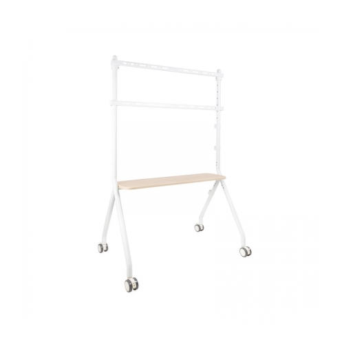 Tooq iLove Suporte de chão com rodízios para ecrãs de 49-80" - Tabuleiro inferior multifunções - Rodízios com sistema de bloqueio - Gestão de cabos - Peso máximo 50kg - VESA máx. 600x400 - Cor branca - Tooq 288912