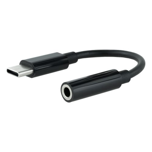 Cabo adaptador nanocabo conector de áudio 3,5 mm fêmea para USB-C macho - comprimento 0,11 m - Nanocable 10.24.1205