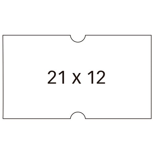 Etiquetas brancas Apli para máquinas de etiquetar preços de 1 linha - Tamanho 21x12mm - Embalagem de 6 rolos com 1000 etiquetas cada - Adesivo permanente com bordos direitos - Compatível com as máquinas de etiquetar Apli modelo 101418 e 101948 - APLI 211576