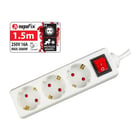 NAPOFIX EXTENSAO ELETRICA 3 TOMADAS 1.5M 3680W 16A 250V BRANCO - Napofix EXT3INT/15B