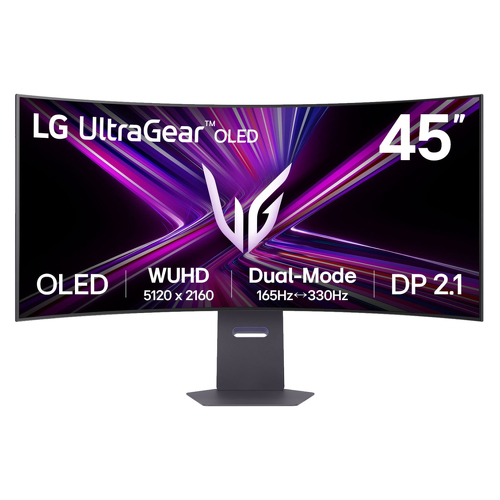 LG MONITOR OLED 45" DUAL 5K2K CURVO 165HZ HDMI DP USB-C COLUNAS HAS 45GX950A - LG 45GX950A-B