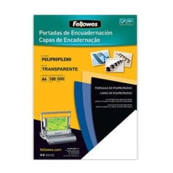 Fellowes Pack de 100 Portadas de Polipropileno A4 - 500 Micras - Acabado de Calidad - Color Transparente - Fellowes 54770