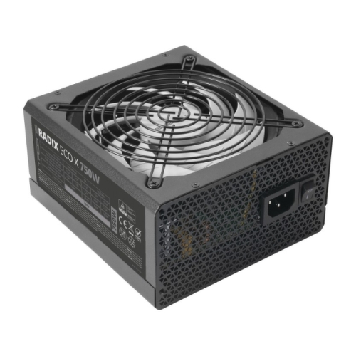 Fonte de alimentação Tacens Radix Eco X 750 750W ATX - PFC ativo - Ventoinha de 140mm 12dB - 80 Plus Silver - 160x150x85mm - Cor preta - Tacens 1RECOX750