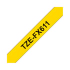 Fita Laminada Flexivel 6mmx8mts Fundo Amarelo / Texto Preto - Brother BROTZFX611