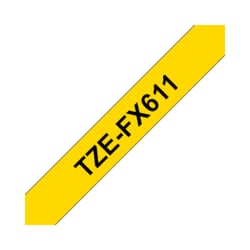 Fita Laminada Flexivel 6mmx8mts Fundo Amarelo / Texto Preto - Brother BROTZFX611