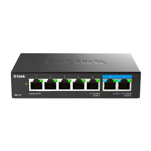 D-LINK SWITCH 7-PORT MULTI-GIGABIT UNMANAGED - D-Link DMS-107