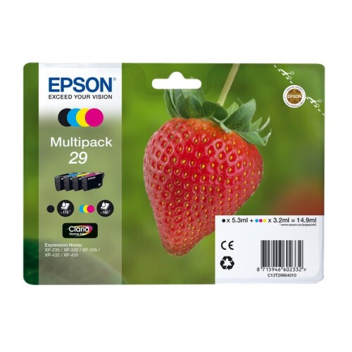 Pacote com 4 cartuchos de tinta originais Epson T2986 (29) - C13T29864012 - Epson C13T29864012