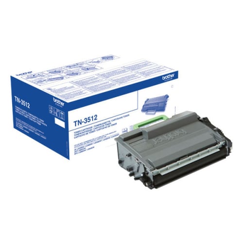 Toner Preto. Duração estimada de 12.000 páginas segundo ISO/IEC 19752 - Brother TN3512