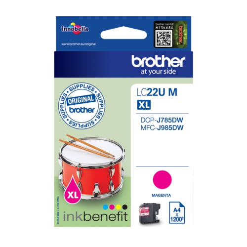 Tinteiro de tinta magenta de alta capacidade inkbenefit - Brother LC22UMBP