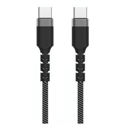 Cabo USB 3.2 GEN2x2 Tipo C, tipo C para C M/M, AWG24, PD 100W, Data 20gbps, Video 4K/120Hz, Fabric, preto/branco, 1m, retail box - Ewent EC1097