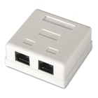 Aisens Surface Rosette RJ45 Cat.6 UTP 2 Saídas - Cor Branca - Aisens A139-0302