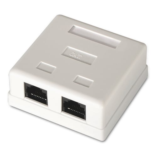 Aisens Surface Rosette RJ45 Cat.6 UTP 2 Saídas - Cor Branca - Aisens A139-0302