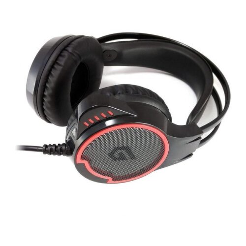 Auriculares para jogos Conceptronic USB com microfone - Som surround 7.1 - Iluminação LED - Banda para a cabeça ajustável - Auriculares almofadados - Cabo de 2 m - Preto - Conceptronic ATHAN01B