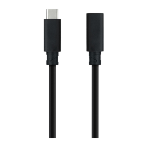 Cabo de extensão Nanocable USB-C 3.2 macho para USB-C 3.2 fêmea - Gen2x2 20Gbp - 100W 5A - 4K 60Hz - 1,5 metros - Preto - Nanocable 10.01.4501-L150