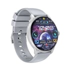 Smartwatch XO J11 com tela redonda HD de 2,06" - Assistente de voz - Controle de música - Always On Display - Chamadas Bluetooth - IP68 - Prata - XO XOJ11SL