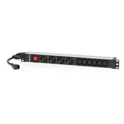 Unidade de distribuição de energia SPS PDU da Salicru - 4 tomadas Schuko e 6 tomadas IEC C13 - Preto - Salicru 232487