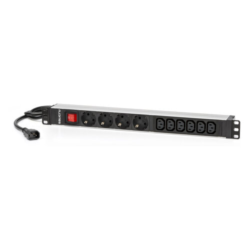 Unidade de distribuição de energia SPS PDU da Salicru - 4 tomadas Schuko e 6 tomadas IEC C13 - Preto - Salicru 232487