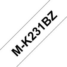 Fita não laminada. Texto preto sobre fundo branco. Largura: 12 mm. Comprimento: 8 m - Brother MK231BZ
