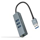 Adaptador de rede USB 3.0 Nanocable para Gigabit Ethernet 10/100/1000 Mbps + 3 portas USB 3.0 - Nanocable 10.03.0407