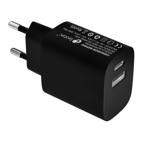 Carregador rápido universal Leotec 1xUSB-C PD + 1x USB-A 20W - Leotec 198426