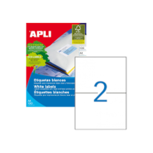 210x148mm 100Fls Etiquetas A4 Apli 200un - APLI APL01264