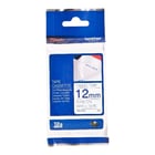 Fita Têxtil. Texto azul sobre fundo branco. Largura: 12 mm. Comprimento: 3 m - Brother TZeFA3