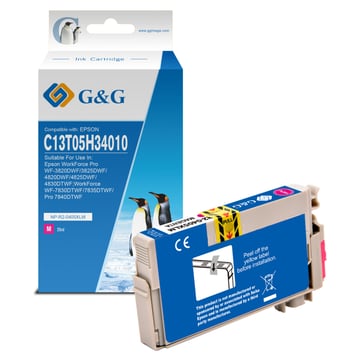 G&G Epson 405XL Magenta Cartucho de Tinta Pigmentada Compatível, 19 ml - Tinteiro Compatível C13T05H34010&#47;C13T05G34010