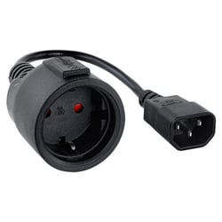Cabo adaptador nanocabo para UPS C14 Macho para CEE7 Fêmea 16A 0,25m - Preto - Nanocable 10.22.0901
