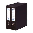 Dohe Modulo de 2 Armário de Arquivo Folio Lombada Larga com Argola e Rado - Cartão forrado a Polipropileno - Protectores de Cantos Metálicos - Alavanca de Alta Qualidade - Cor Preto - Dohe 90132